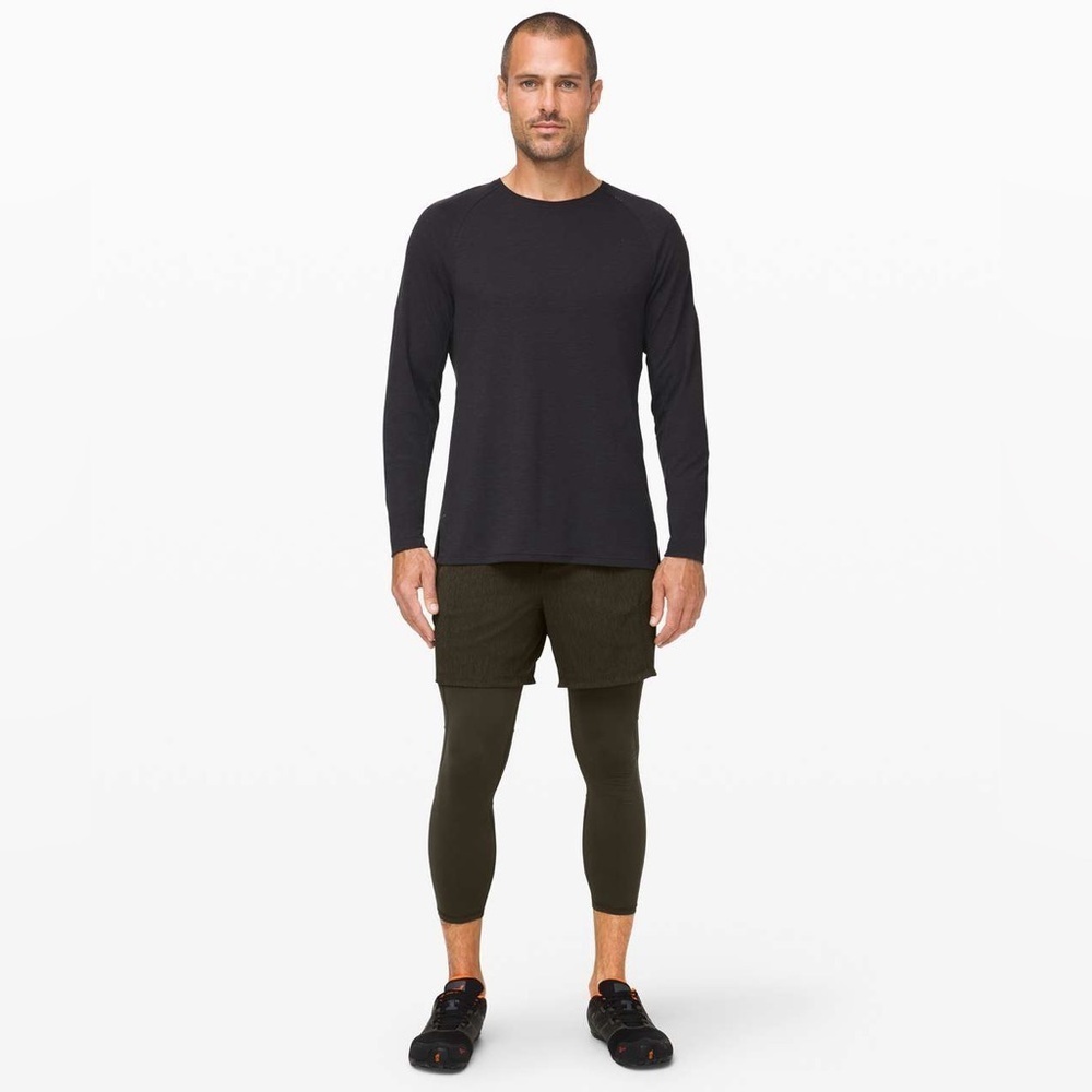 Lululemon Active Expert Short Tight 6" Heathered Dark Olive / Dark Olive Size L